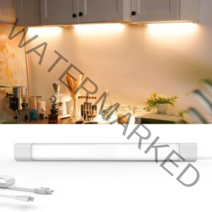 12" Under Cabinet Light Plug-in, 6.5W 500LM, Dimmable (100%/50%), Energy Efficient, 5FT Power Cord and 12" Linking Cord, Lightweight Design, Linkable Up to 30 Units, YT-4101-12