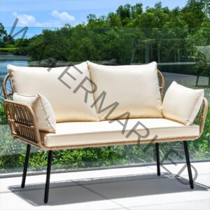 YITAHOME Love Seat Patio Sofa, All-Weather Wicker Large Loveseats Patio Sectional Furniture with Cushions & Lumbar Pillows, Outdoor Patio Furniture Set for Patio, Balcony, Backyard, Deck, Poolside