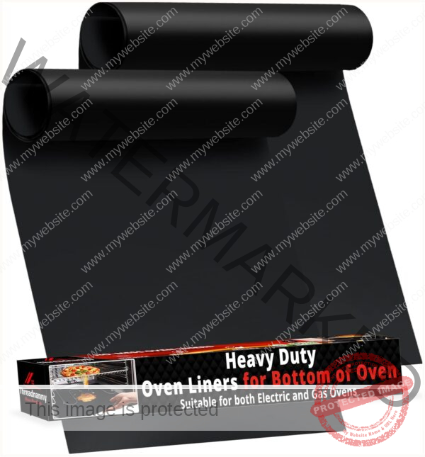 2 Pack Large Thick Heavy Duty Non Stick Teflon Oven Liners Mat, 17"x 25" BPA and PFOA Free, for bottom of Electric Oven Gas Oven Microwave Charcoal or Gas Grills