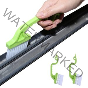 2pcs Hand-held Groove Gap Cleaning Tools Door Window Track Kitchen Cleaning Brushes(Green)