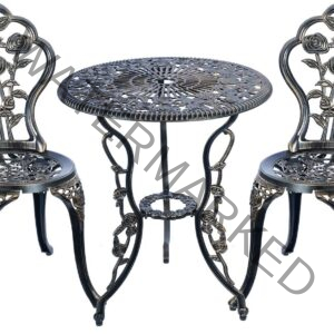 3 Piece Bistro Set,Outdoor Patio Set,Anti-Rust Cast Aluminum Bistro Table Set for Park Yard Front Porch Furniture(Antique Copper)