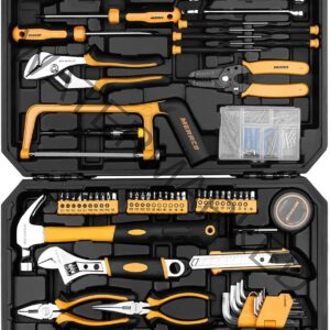 DEKOPRO 198 Piece Home Repair Tool Kit, Wrench Plastic Toolbox with General Household Hand Tool Set