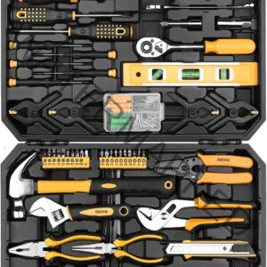 DEKOPRO 228 Piece Socket Wrench Auto Repair Tool Combination Package Mixed Tool Set Hand Tool Kit with Plastic Toolbox Storage Case