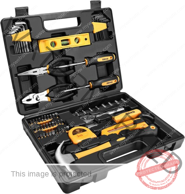 DEKOPRO 65 Pieces Tool Set General Household Hand Tool Kit with Storage Case Plastic ToolBox