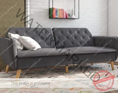 Novogratz Tallulah Memory Foam Futon in Gray