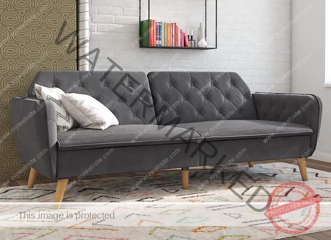 Novogratz Tallulah Memory Foam Futon in Gray