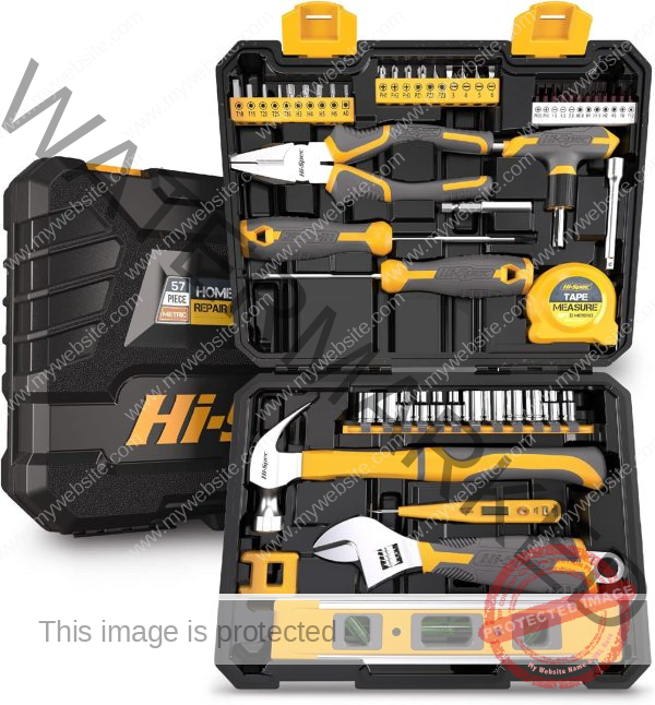 Hi-Spec 57pc Household Tool Kit - Home & Garage Mechanics Tool Set - The Complete Tool Box Set for Home Repair