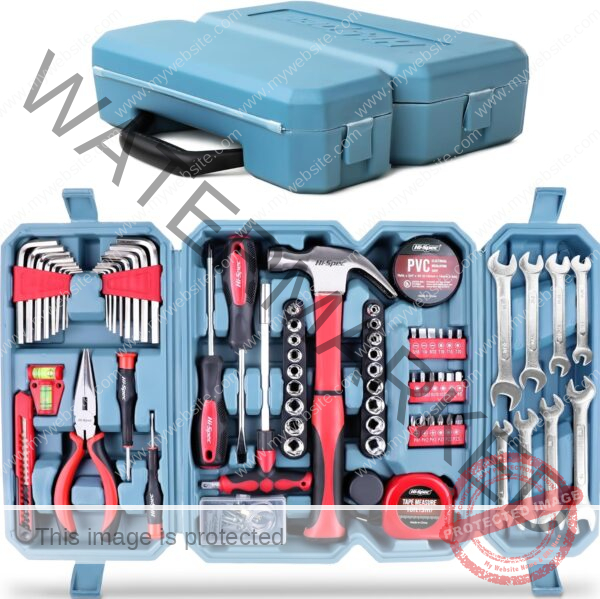 Hi-Spec 73pc Home & Auto Tool Kit Set. Complete Essential Car Tools Kit for DIY Repair in a Carry Box