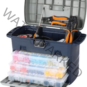 Home Marine Automotive Electrical Tool Kit Set with Wire Connectors Terminals.Essential Accessories for Connections and Repairs Complete in a Portable Tool Box Organizer with Crimper