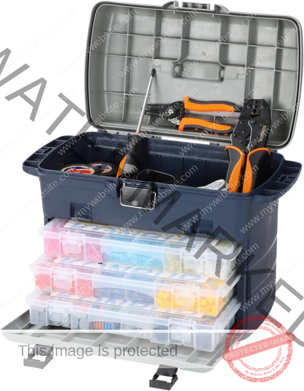 Home Marine Automotive Electrical Tool Kit Set with Wire Connectors Terminals.Essential Accessories for Connections and Repairs Complete in a Portable Tool Box Organizer with Crimper