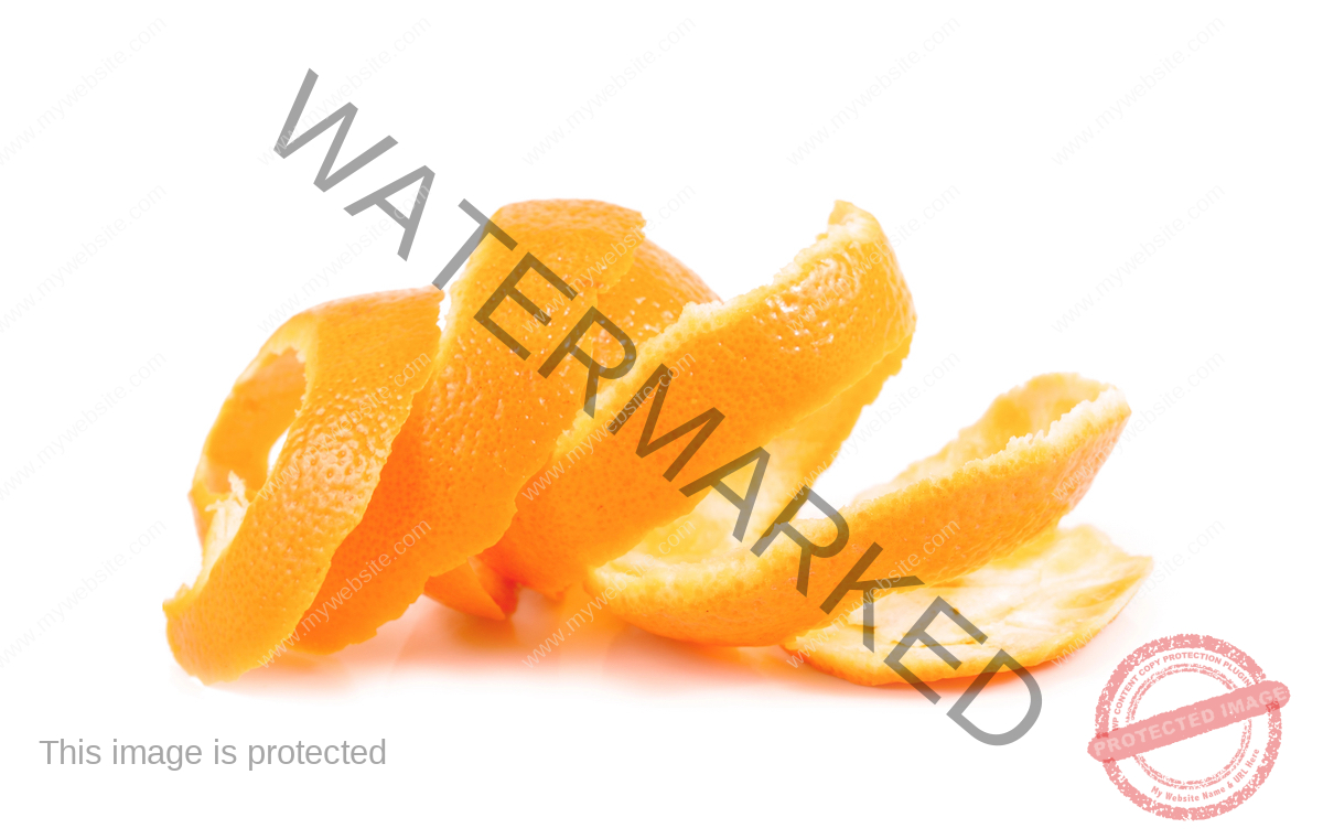 Orange peel isolated on white background.