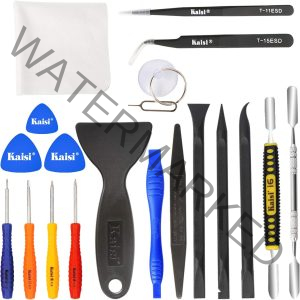 Kaisi Professional Electronics Opening Pry Tool Repair Kit with Metal Spudger Non-Abrasive Nylon Spudgers and Anti-Static Tweezers for Cellphone iPhone Laptops Tablets and More, 20 Piece