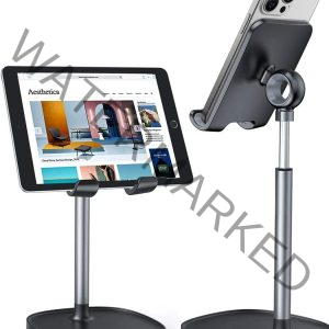 LISEN Cell Phone Stand Adjustable Phone Holer for Desk, Computer Office Desk Accessories for iPhone 16 Holder Women Kitchen Essentials Fits All Mobile Phones Switch Kindle iPads Tablet 4-10in