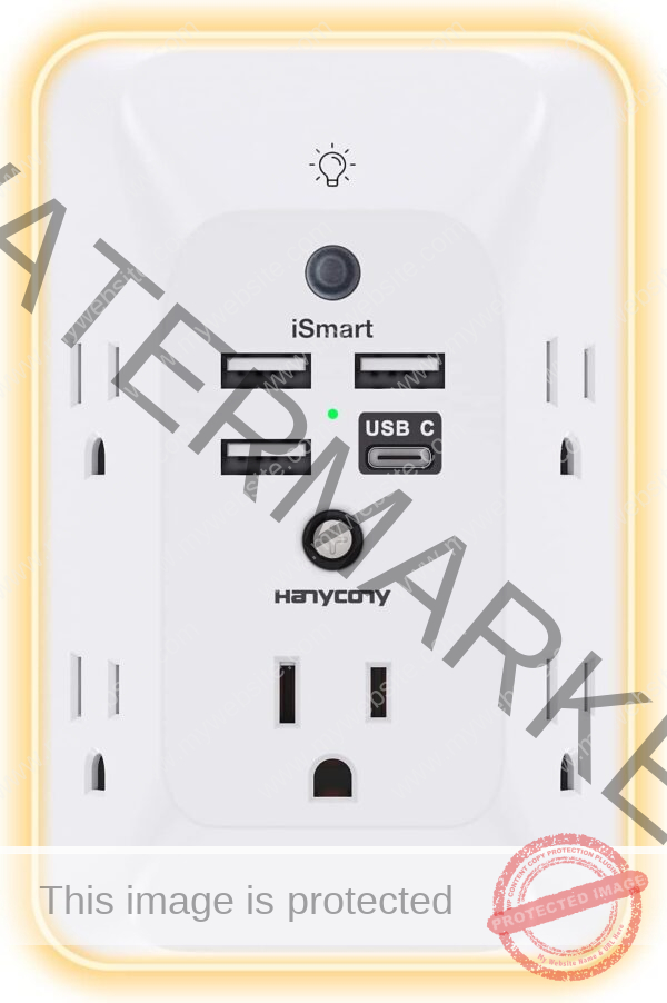 Outlet Extender with Night Light, Multi Plug Outlet, USB Wall Charger Surge Protector 4 USB Charging Port(1USB C), Power Strip Electrical Outlet Splitter Expander for Home Office Dorm Room ETL Listed