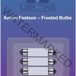 Replacement Festoon Bulbs, PACK OF 4 Xenon lights for Undercabinets & Car Interior Lighting. Frosted glass finish, Warm White colour - 12v / 5w / Dimmable 11mmx41mm Energy efficient Bulbs