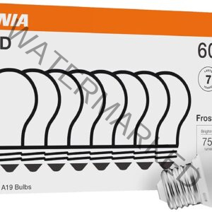 SYLVANIA ECO LED A19 Light Bulb, 60W Equivalent, Efficient 9W, 7 Year, 750 Lumens, Non-Dimmable, Frosted, 5000K, Daylight - 8 Count (Pack of 1) (40883)