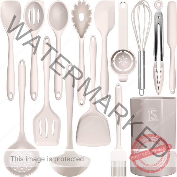 Silicone Cooking Utensils Set - 446°F Heat Resistant Kitchen Utensils,Turner Tongs,Spatula,Spoon,Brush,Whisk,Kitchen Utensil Gadgets Tools Set for Nonstick Cookware,Dishwasher Safe (BPA Free)