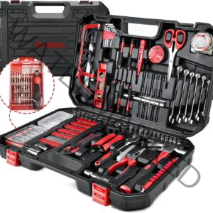 Sundpey Home Tool Kit 300-Pcs - Household Auto Repair Tool Set - Complete General Hand Tool Kits for Handyman & Precision Screwdriver Set & Wire Stripper & Metric Hex Key & Tool box Case for Men Women