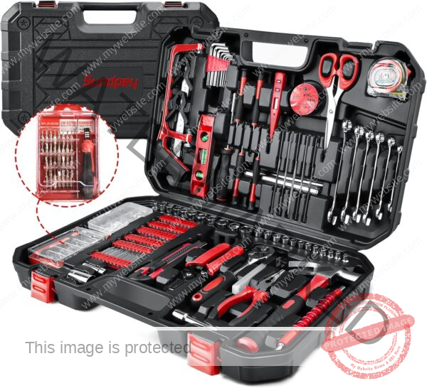 Sundpey Home Tool Kit 300-Pcs - Household Auto Repair Tool Set - Complete General Hand Tool Kits for Handyman & Precision Screwdriver Set & Wire Stripper & Metric Hex Key & Tool box Case for Men Women