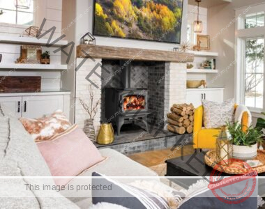 cozy living room with one of the wood stove brands options