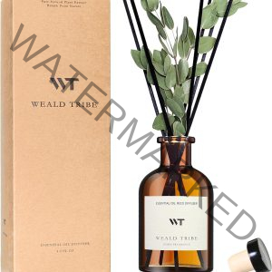 WEALD TRIBE Flower Reed Diffuser Set Eucalyptus & Lavender Scent For Bathroom Accessories Shelf Decor & Air Fresheners, Sticks Defusers With 4.0 fl oz Essential Oils, House Bedroom Office Decor & Gift